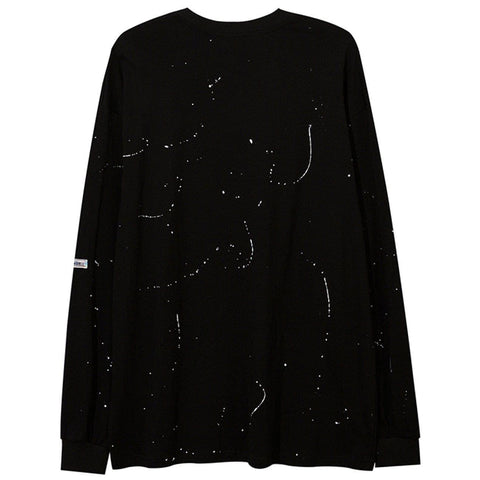 Splash Ink Necklace Letters Print Sweatshirt - Anagoc
