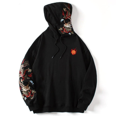Dragon Embroidery Hoodies - Anagoc