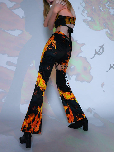 Stereoscopic Flame Print Vest - Anagoc