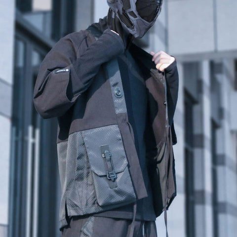 Cyberpunk Patchwork Cardigan Jacket - Anagoc