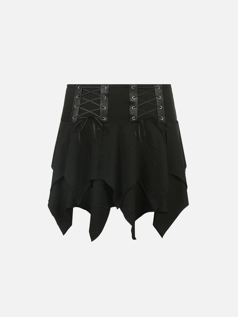Straps Irregular Skirt - Anagoc
