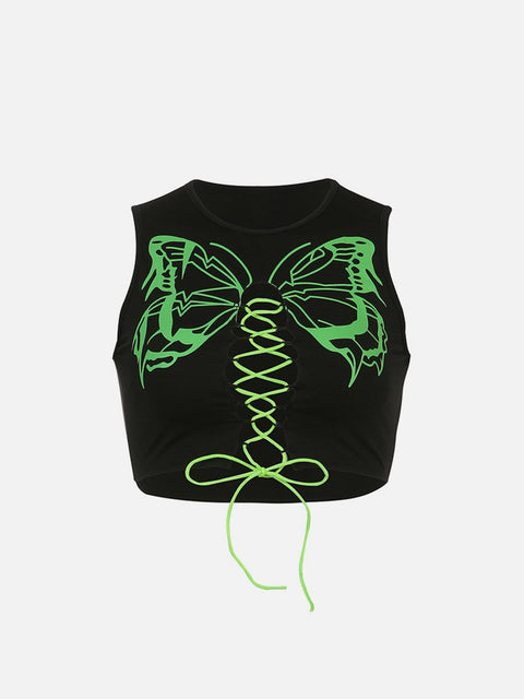 Butterfly Bandage Cropped Vest - Anagoc