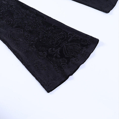 Low Waist Straps Flared Pants - Anagoc