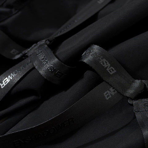 Combat Zipper Pockets Ribbons Cargo Pants - Anagoc