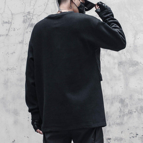 Dark Patchwork Fake Two Sweatshirt - Anagoc