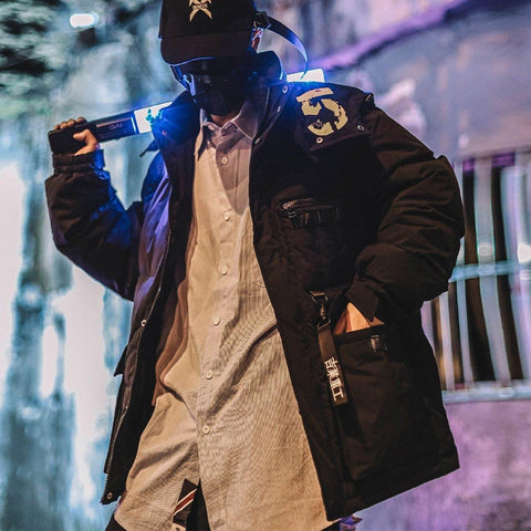 Combat Function Print Winter Coat - Anagoc