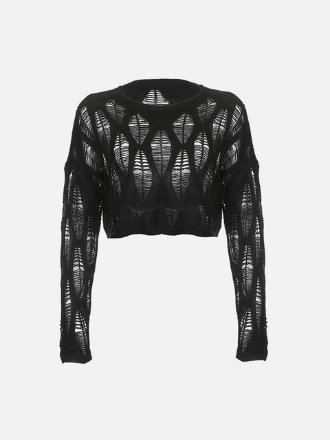 Cross Hollow Sweater - Anagoc