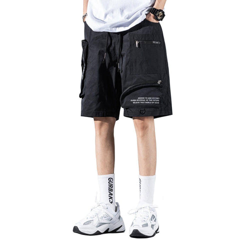 Multi Pockets Letter Cargo Shorts - Anagoc