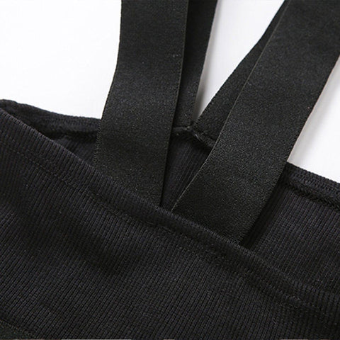 Short Sexy Schoolbag Buckle Suspender Vest - Anagoc
