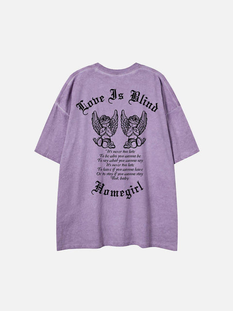 Washed Little Angel Graphic Tee - Anagoc