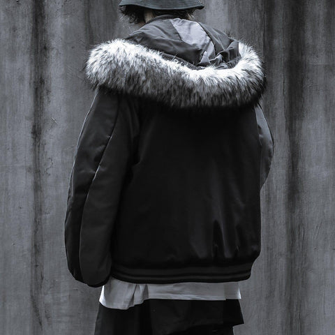 Detachable Fur Collar Hat Winter Coat - Anagoc