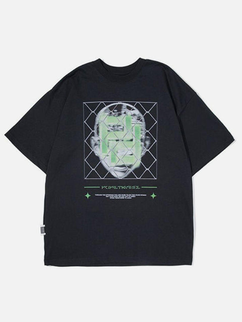 Alphabet Face Graphic Tee - Anagoc
