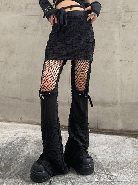 Hollow Flared Pants - Anagoc