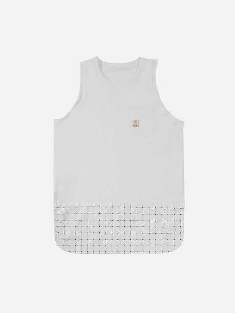 Patchwork Bottom Plaid Vest - Anagoc