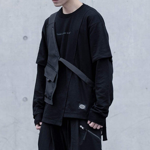 Patchwork Fake Two Sweatshirt - Anagoc