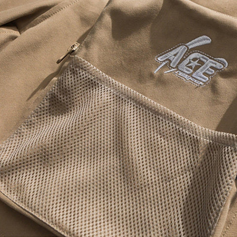Multi Pockets Letters Drawstring Shorts - Anagoc