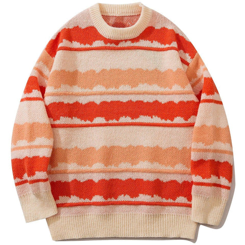 Small Daisy Pattern Knitted Sweater - Anagoc
