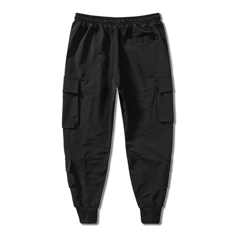 Multi Ribbon Pockets Cargo Pants - Anagoc