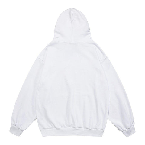 Alphabet Necklace Print Hoodie - Anagoc