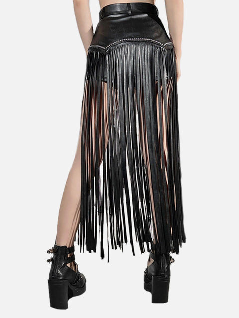 Rivet Chain Tassel Skirt - Anagoc