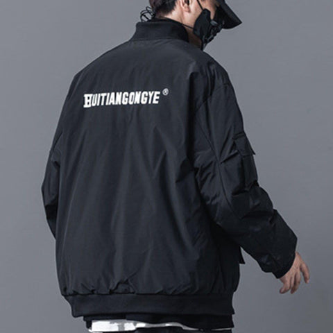 Functional Labeling Bomber Jacket - Anagoc