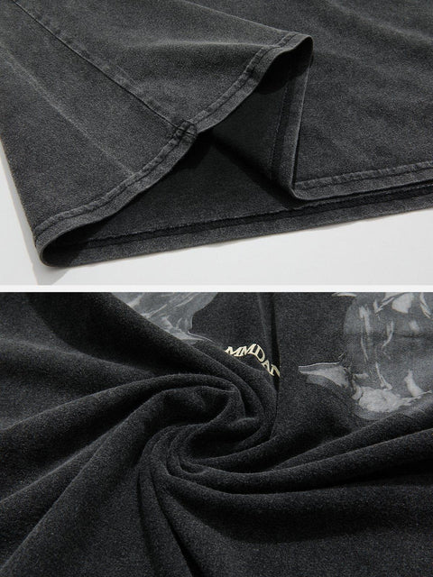 Washed Angel Graphic Tee - Anagoc