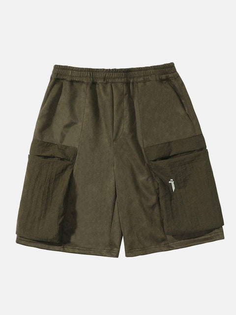 Patchwork Embroidery Cargo Shorts - Anagoc