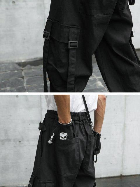 Long Pocket Ribbon Cargo Pant - Anagoc
