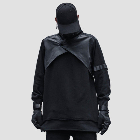 Dark Function Patchwork Fake Two Sweatshirt - Anagoc