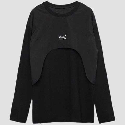Dark Patchwork Fake Two Sweatshirt - Anagoc