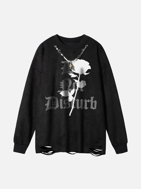 Rose Necklace Sweatshirt - Anagoc