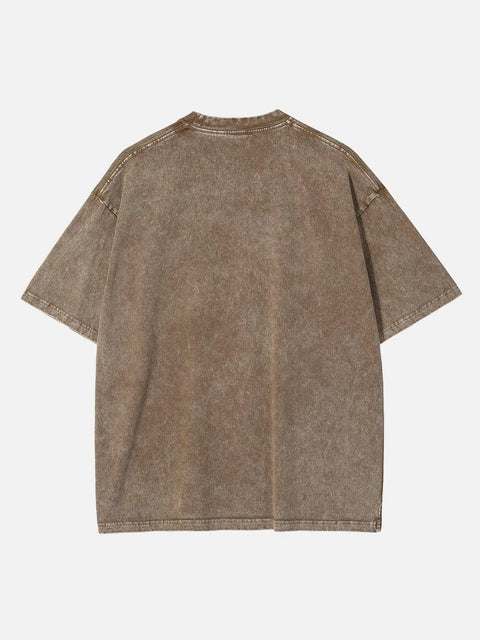 “VIOLENCE” Shadow Ghost Graphic Washed Tee - Anagoc