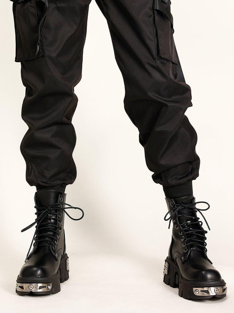Thick Sole Lace Up Martin Boots - Anagoc