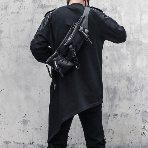 Dark Function Asymmetric Patchwork Sweatshirt - Anagoc