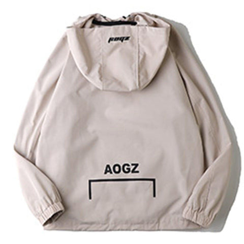 Techwear Half Zipper Print Jacket - Anagoc