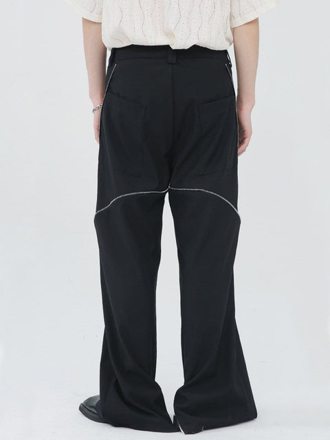 Zip Up Split Pants - Anagoc