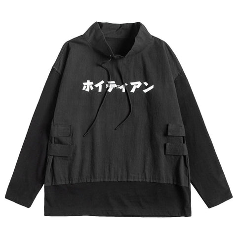 Dark Patchwork Print Sweatshirt - Anagoc