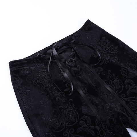 Low Waist Straps Flared Pants - Anagoc