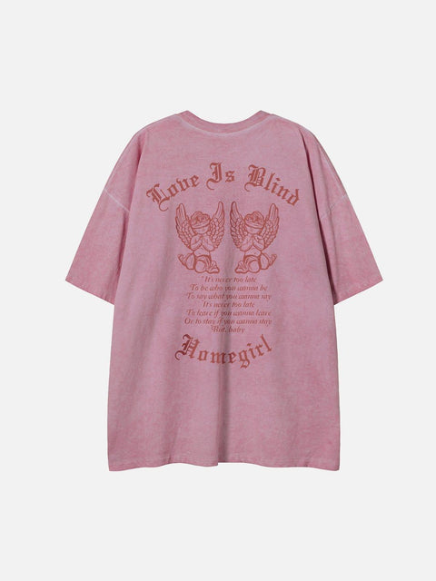 Washed Little Angel Graphic Tee - Anagoc