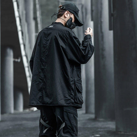Dark Function Multi Pockets Cardigan Jacket - Anagoc