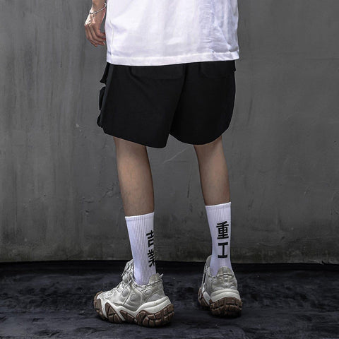 Three-dimensional Pleated Pockets Cargo Shorts - Anagoc