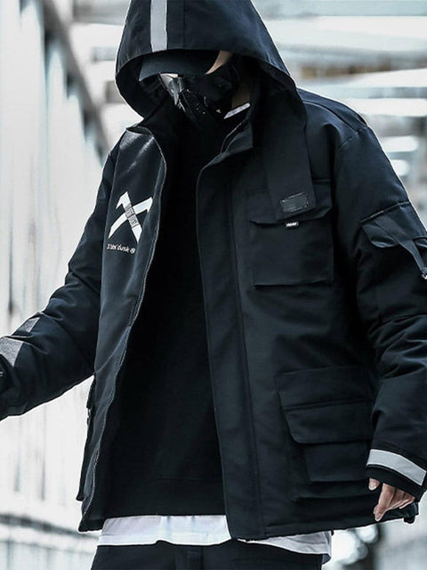 Combat Reflective Strip Winter Coat - Anagoc