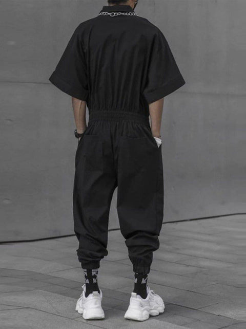 Dark Creative Belt Jumpsuit - Anagoc