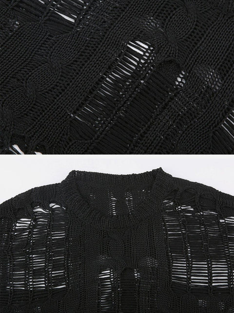 Hollow Mesh Sweater - Anagoc