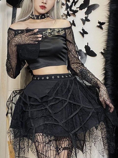 Lace Spider Web Skirt - Anagoc