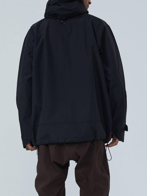 Patchwork Multi Pockets Zip Up Jacket - Anagoc