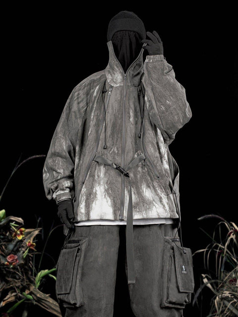 Zip Up Tie Dye Functional Jacket - Anagoc
