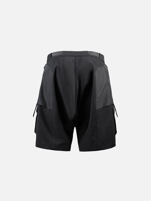 Patchwork Pockets Samurai Shorts - Anagoc