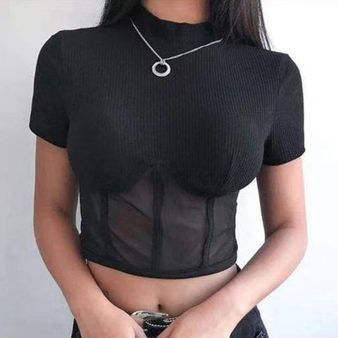 Translucent Short Sleeve T Shirt - Anagoc