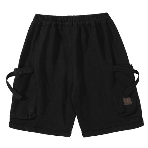 Drawstring Pocket Embroidery Shorts - Anagoc